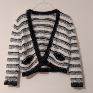 Cozy Black and White Striped Sweater